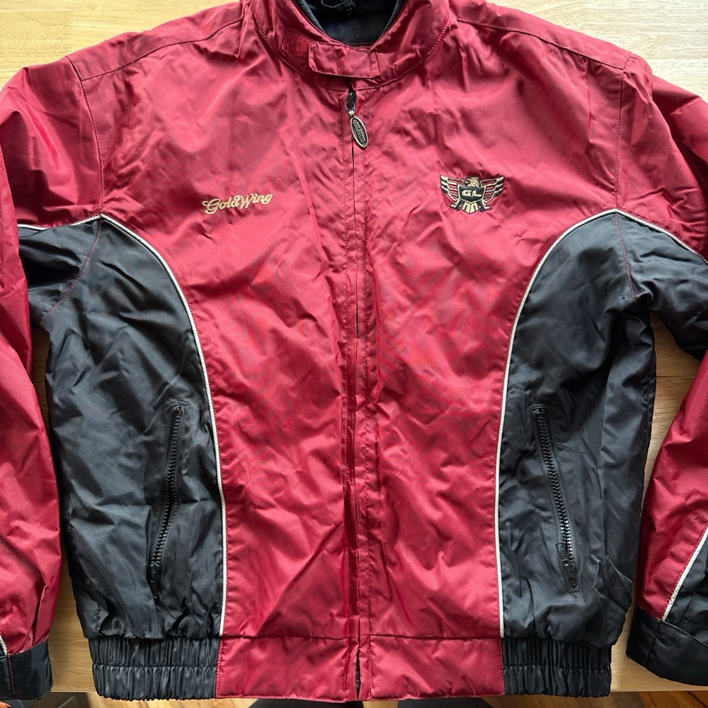 Honda‎ Gold Wing Black and Red Motorcycle Jacket Windbreaker Size Medium
